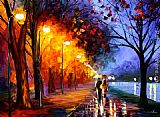 Leonid Afremov Alley by the Lake